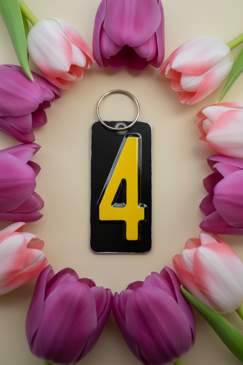 Handmade License Plate Keyring