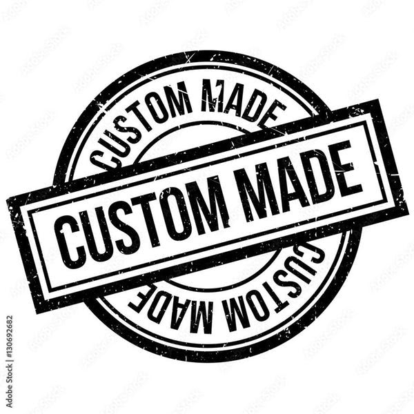 Black 'CUSTOM MADE' stamp on a white background