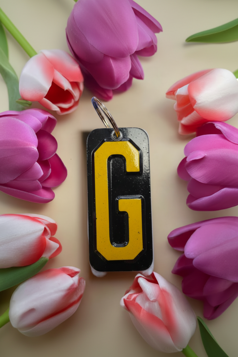 Handmade License Plate Keyring