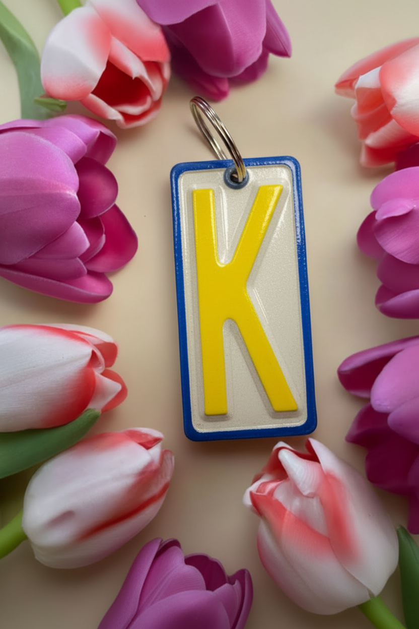 Handmade License Plate Keyring