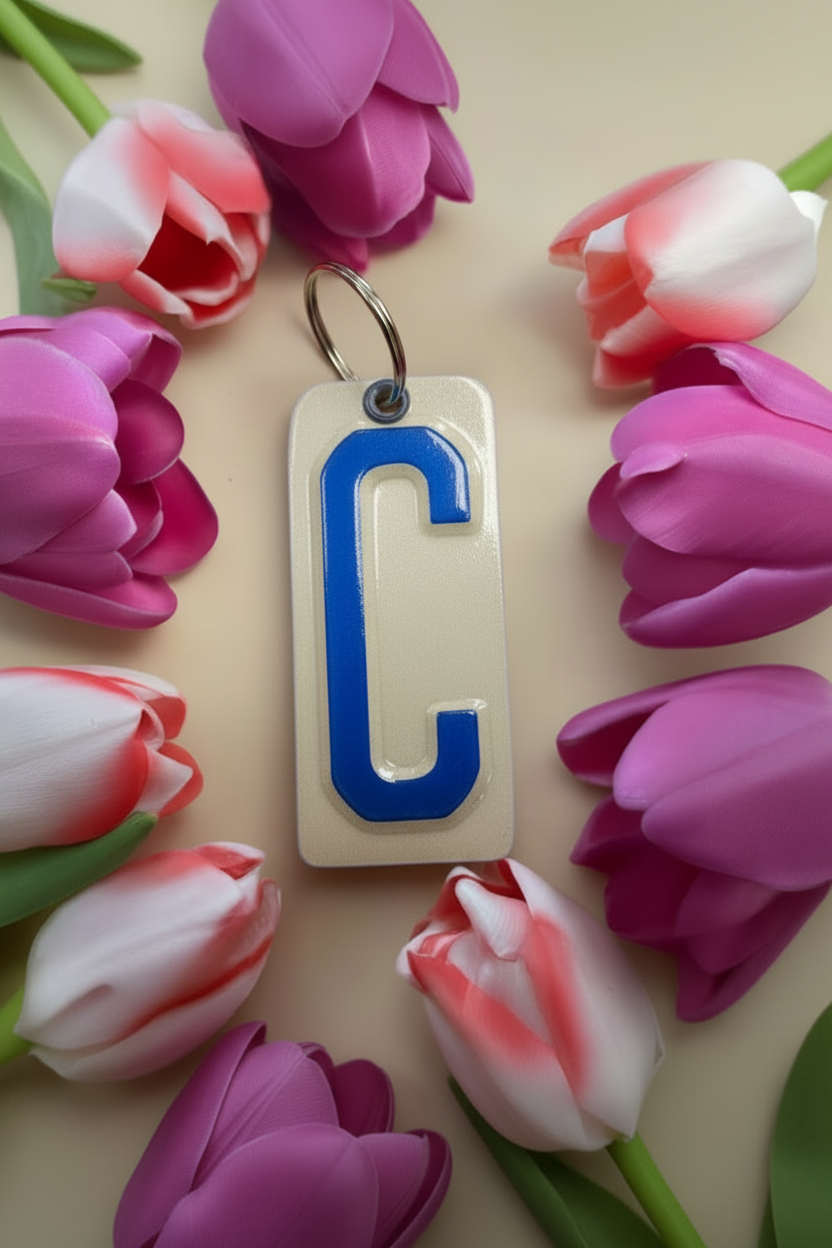 Handmade License Plate Keyring