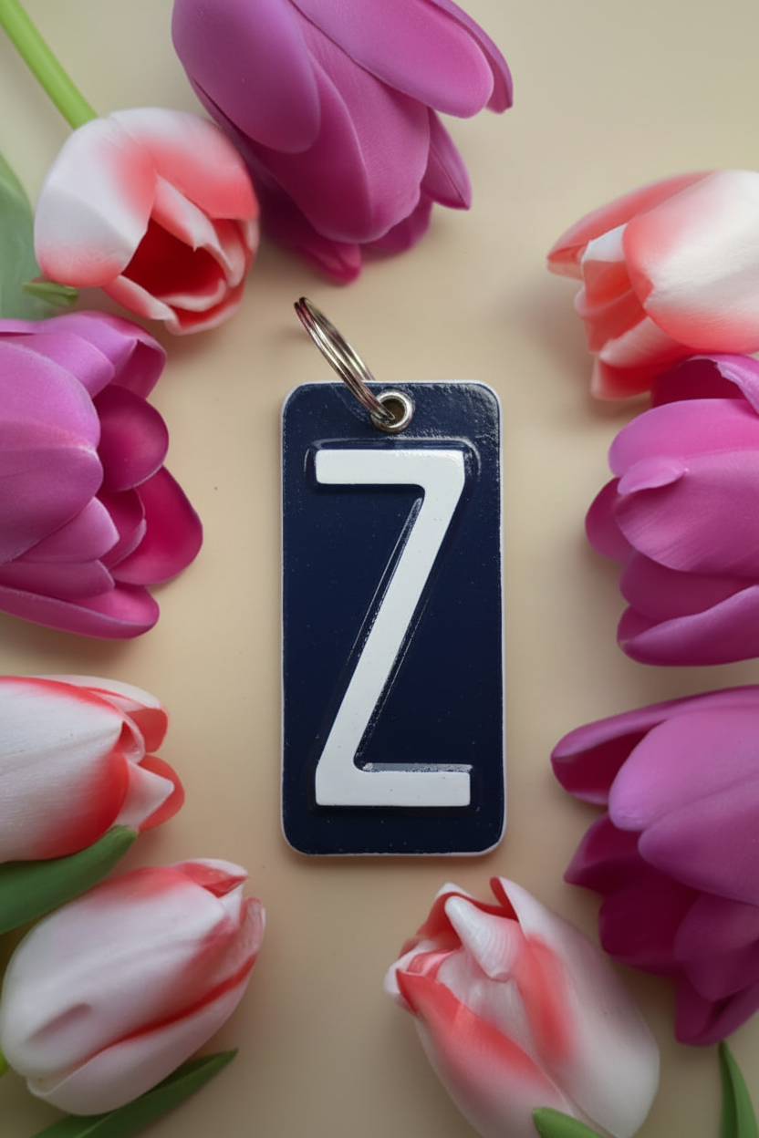 Handmade License Plate Keyring